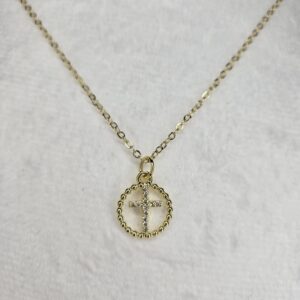 Circle w/ Cross Charm Necklace