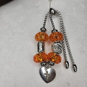 Orange "One of a kind" Adjustable Bracelet