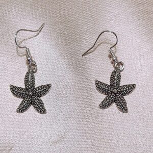 Small Silver Starfish Earrings