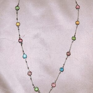 Silver Multi-colored Chain w/ Starfish Charm